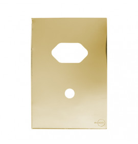 Placa p/ 1 Tomada + Furo 4x2 - Novara Glass Dourado